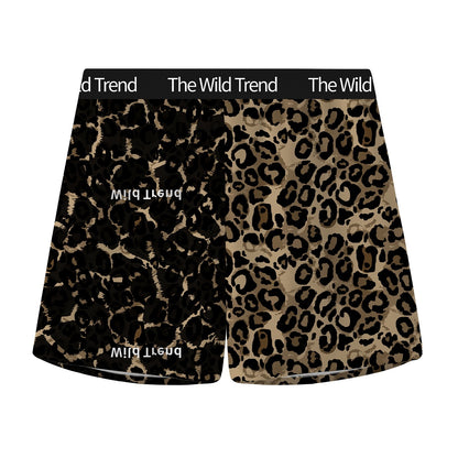 Leopard Print Home Casual Four-corner Woven Loose Boys Shorts