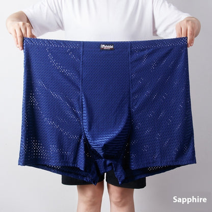Mesh Ice Silk Underwear Men's Plus Size Boxer