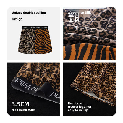 Leopard Print Home Casual Four-corner Woven Loose Boys Shorts